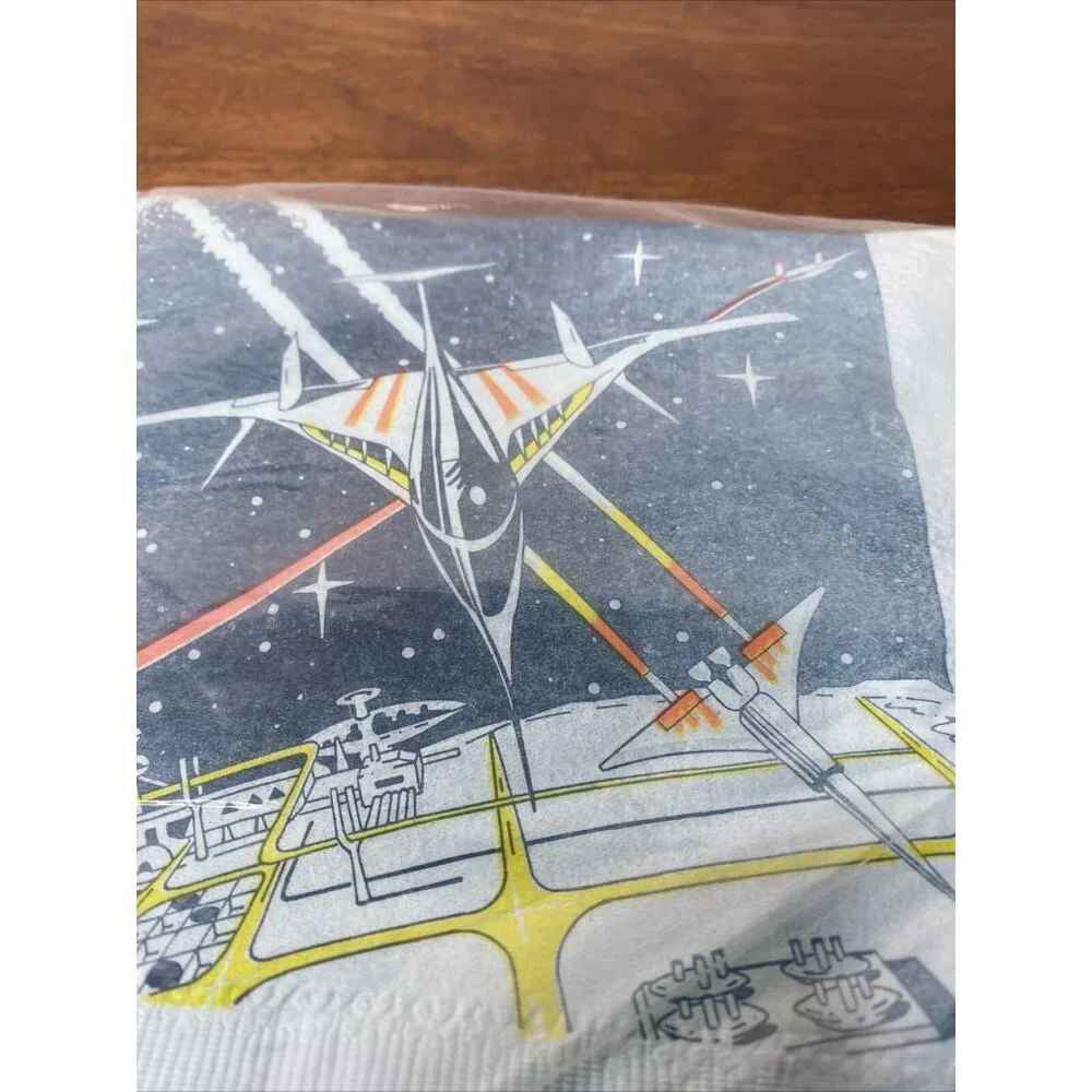 NEW Old Stock Reed's Space Ship Paper Napkins USA Star Fighter War